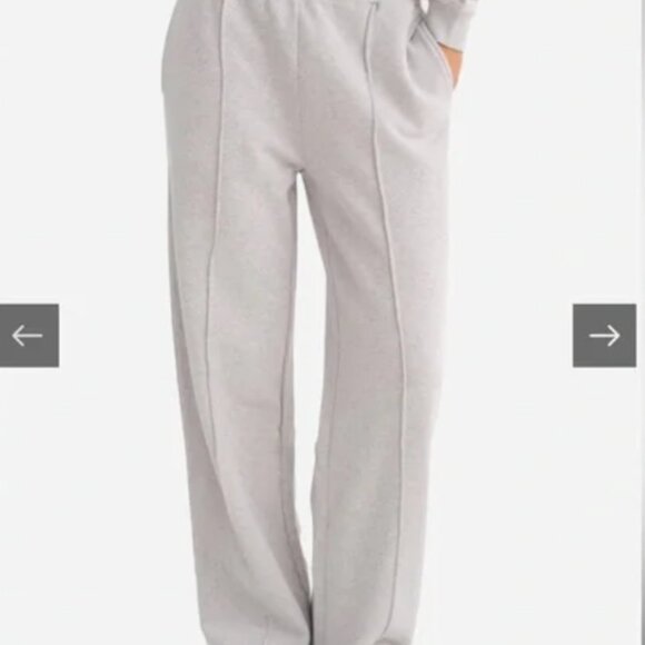 [NWT] MATE the Label Heather Grey Organic Fleece Front Seam Sweatpants - Large - Picture 2 of 9